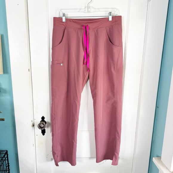 FIGS Kade Cargo Scrub Trousers Pants Hot Pink Drawstring Technical Collection MP - Picture 1 of 11